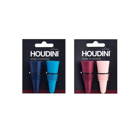 Houdini Houdini Assorted Stainless Steel/Silicone Bottle Stopper W9319